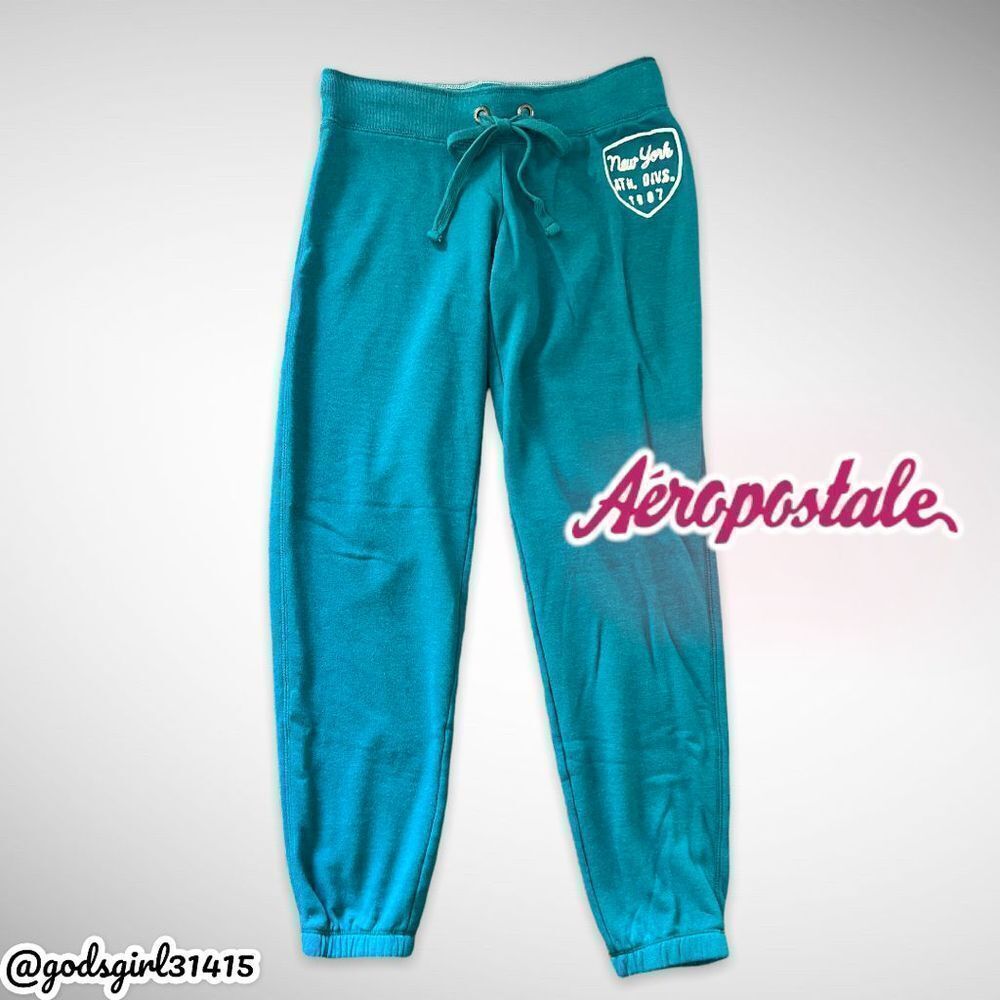 Aéropostale Turquoise Green Joggers with Drawstring (XS)